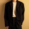 Black cropped blazer set