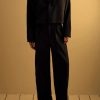 Black cropped blazer set