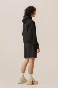 Black Cropped Hoodie
